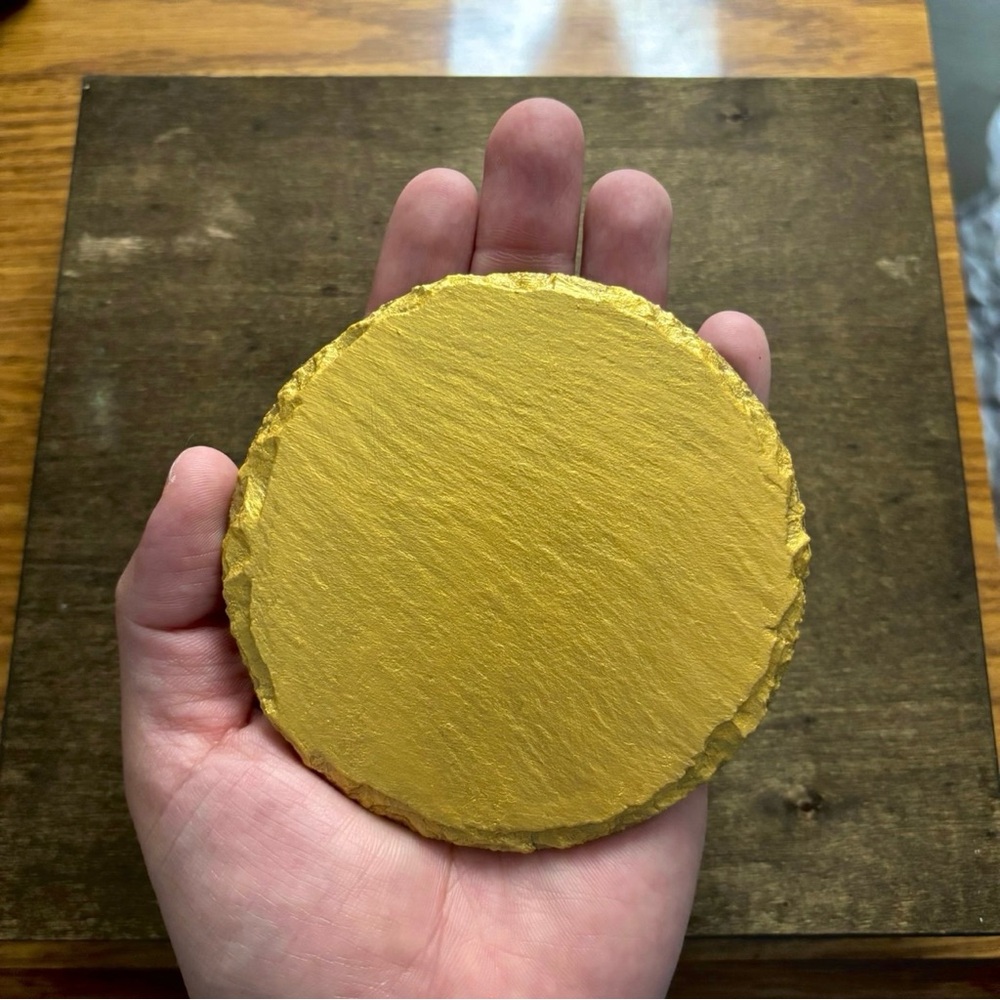 Gold Slate Stone Coasters Lot of 4 - Picture 4 of 8